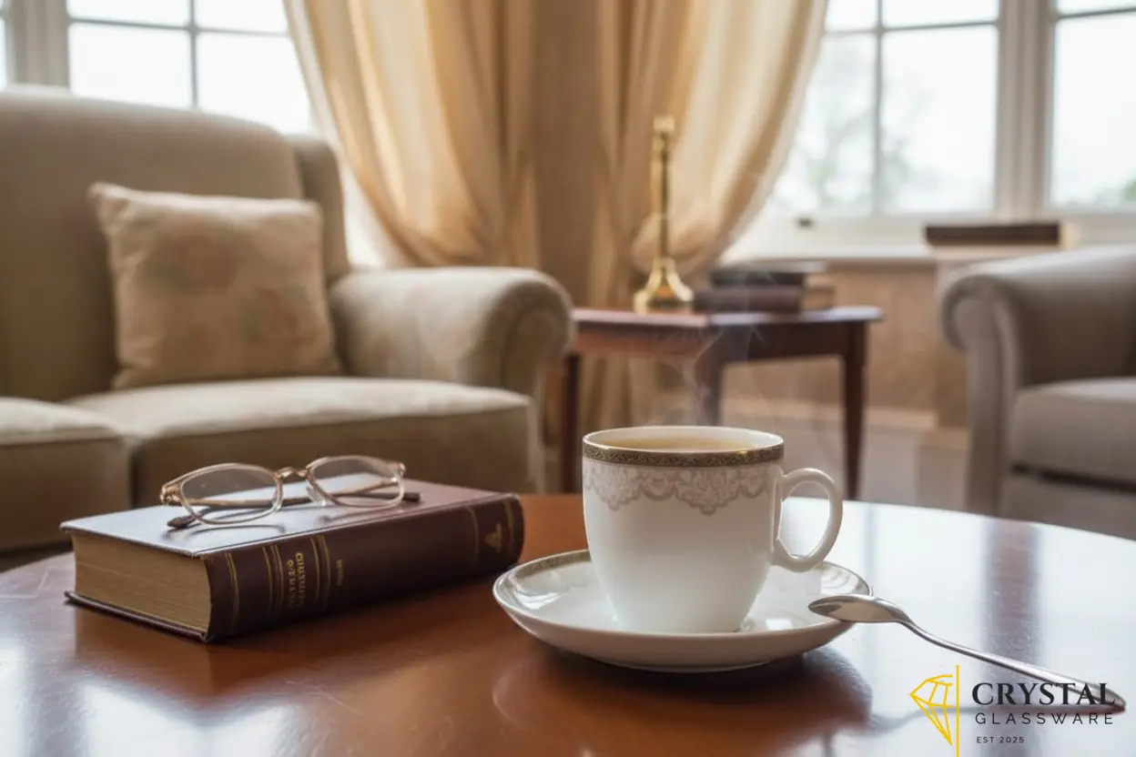 Elegant Ceramic Cup and Saucer 6 pcs Set